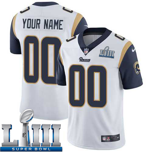 Custom Men Los Angeles Rams White Player Limited Vapor Untouchable 2019 Super Bowl LIII NFL Jerseys